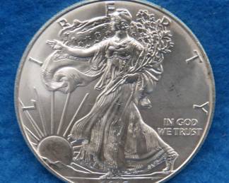 Lot 342. 2015 American Silver Eagle.&nbsp; One troy ounce of .999 pure silver.