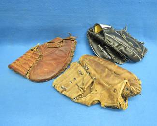 Lot 78. Vintage Baseball Gloves and Collectible Wheaties Kirby Puckett Twins Giveaway Mitt
