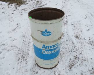 Lot 257. Amoco steel barrel.&nbsp; 28" x 14"