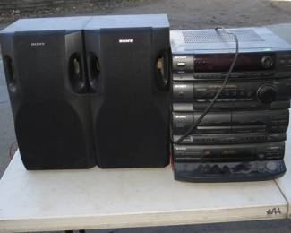 Lot 440. Sony stereo system with dual-cassette player and 5 disc changer