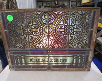 Lot 462. 24" x 18" stained glass window