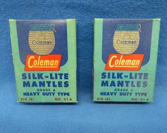 Lot 175. Five vintage Coleman silk-lite mantles
