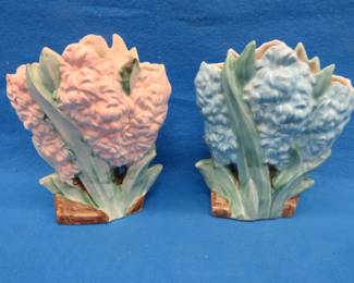 Lot 402. Two McCoy Hyacinth vase with hairline cracks
