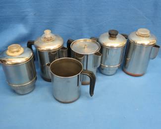 Lot 145. Vintage Revere Ware Copper Bottom Percolators