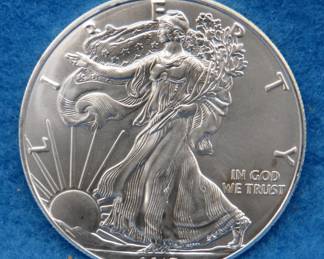 Lot 343. 2017 American Silver Eagle.&nbsp; One troy ounce of .999 pure silver.