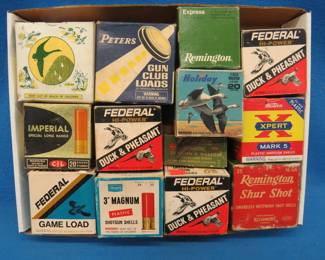 Lot 449. Thirteen vintage empty ammunition boxes