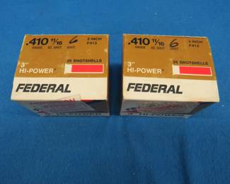 Lot 58. Two full boxes of Federal 3" 410 shotgun shells.&nbsp; 