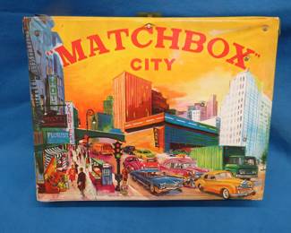 Lot 368. Matchbox City suitcase.&nbsp; Has some damage inside.&nbsp; No cars.