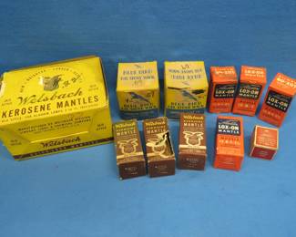 Lot 64. Blue Bird, Welsbach, and Aladdin Vintage Lamp Mantles and Boxes