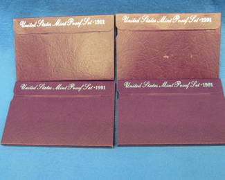 Lot 100. Four 1991 US Mint proof sets