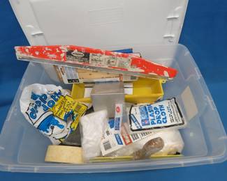 Lot 158. Drywall Tape, Plastic Drop Cloth, Sand Paper, and More