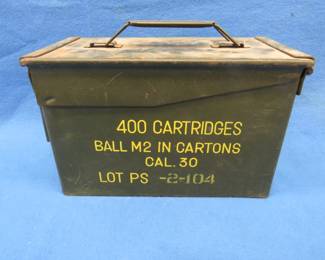 Lot 349. Metal ammo box