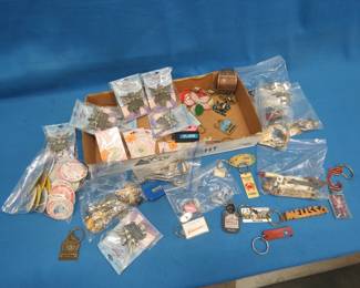 Lot 185. Keychains, Costume Jewelry, Church Keys, Angels, and More