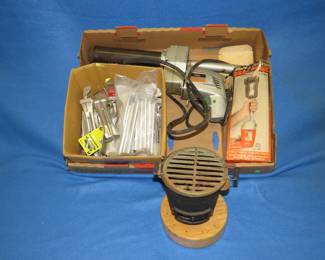 Lot 119. Konro hibachi, Skil electric caulk gun, drill guide, and more