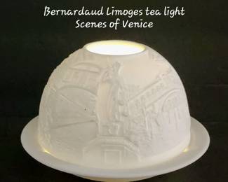 Bernardaud Limoge porcelain bisque tea light Scenes of Venice