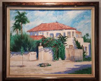 Original Oil painting by D. C. Niehaus "The Hobbit 5 pm". This piece hung in the original Hobbit restaurant before it changed ownership. This is your opportunity to own an original piece of this iconic venue.