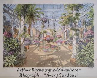 Arthur Byrne signed/numbered lithograph "Avery Gardens" - post size