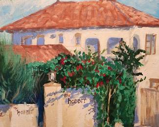 Original Oil painting by D. C. Niehaus "The Hobbit 5 pm". This piece hung in the original Hobbit restaurant before it changed ownership. This is your opportunity to own an original piece of this iconic venue.