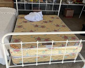 Queen bed. Mattress and foundation custom size for antique bed 73”long by 57” wide. 