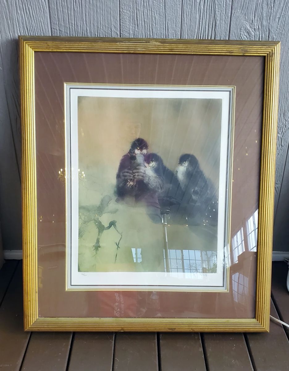 Framed "Owl Light" signed and numbered by Kaiki Moti 
