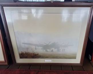 Framed  "OFF DUTY - LANCASTER AT REST"  by GERALD COULSON
