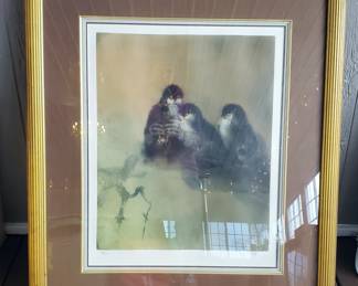Framed "Owl Light" signed and numbered by Kaiki Moti 