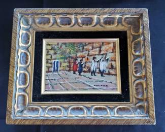 "Jerusalem Wailing Wall" enamel painting on copper by Mark Moses