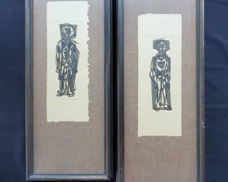 "M & W" Set  Lino Block by Sam Russo