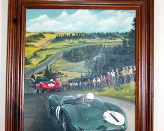 Richard Wheatland Oil on Canvas - Race Cars