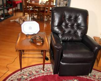 Like New Pride Lift Chair, Greta Grossman Walnut MCM End Tables for Bassett
