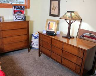 Dixie MCM Bedroom Set (Full Size Bed, Dresser with Mirror, Chest of Drawers, Night Stand)
