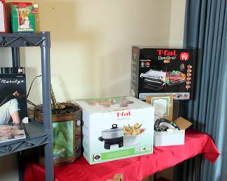 T Fal Wok with Steamer (NIB), T Fal Opti Grill (NIB)