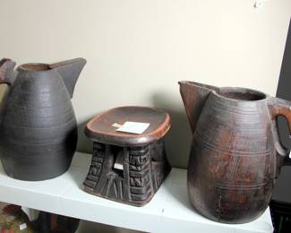 Treenware Pitchers, African Head Rest