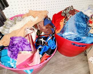 50% off bins of vintage scarves