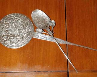 COIN SILVER SHAWL PINS