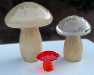 Blown glass mushrooms
