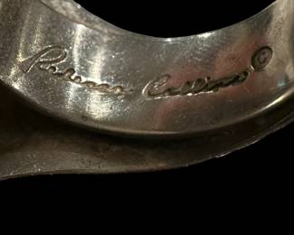 REBECCA COLLINS Signed Sterling Silver with Red Coral Oversized Ring