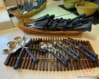 DENBY POTTERY Regency Blue MCM Silverware Set