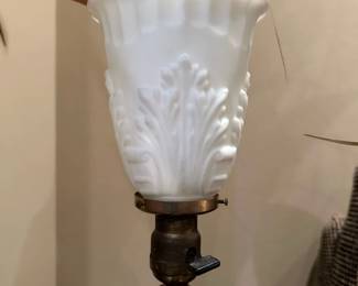 1920's Art Deco Cast Lamp with Shade
