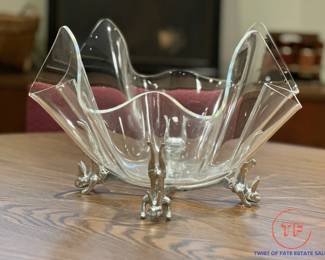 ARTHUR COURT Bunnies Aluminum Stand with Acrylic Bowl