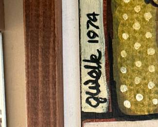 Signed JUDITH WELK 1974 Tomatoes and Pickles Mixed Media Paintings Set