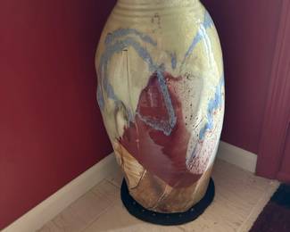 Large Signed Pottery Vase