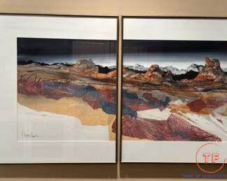 "Highland's Winter" Triptych Watercolor Collage by HAROLD (HAL) LARSEN