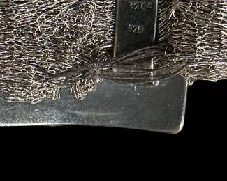 Sterling Silver with 18K GOLD Inlay on Mesh Bracelet