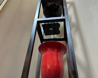 Welded Metal Etagere with Glass Shelves