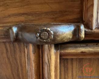 Chinese Style Two Door Cabinet with Iron Pull Handles