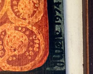 Signed JUDITH WELK 1974 Tomatoes and Pickles Mixed Media Paintings Set