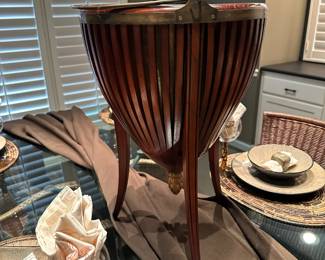 Vintage Hardwood and Brass Ice Bucket