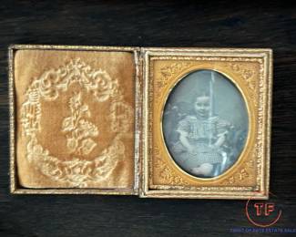 Family Heirloom Shadow Box Display with Tin Type