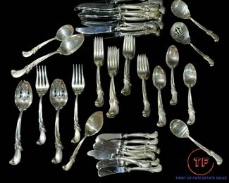 Wallace Sterling SILVER Flatware Set "Waltz of Spring" Pattern